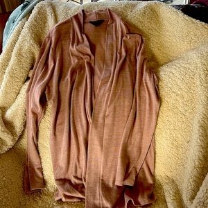 Dusty rose/mauve long sleeved cardigan, lightweight, size XL